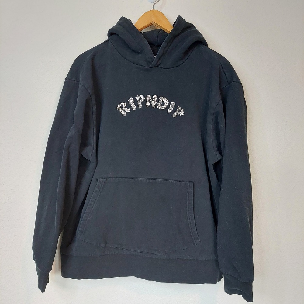 RIPNDIP Sent From Heck Black Rhinestone Hoodie
